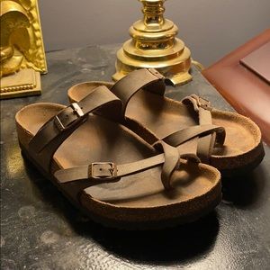 Cross strap Birkenstock sandals